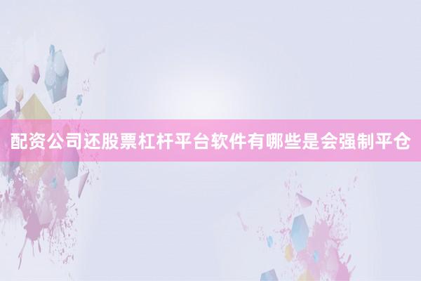 配资公司还股票杠杆平台软件有哪些是会强制平仓