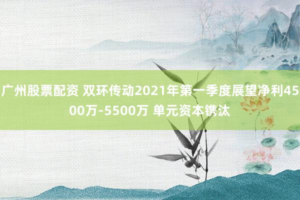 广州股票配资 双环传动2021年第一季度展望净利4500万-5500万 单元资本镌汰