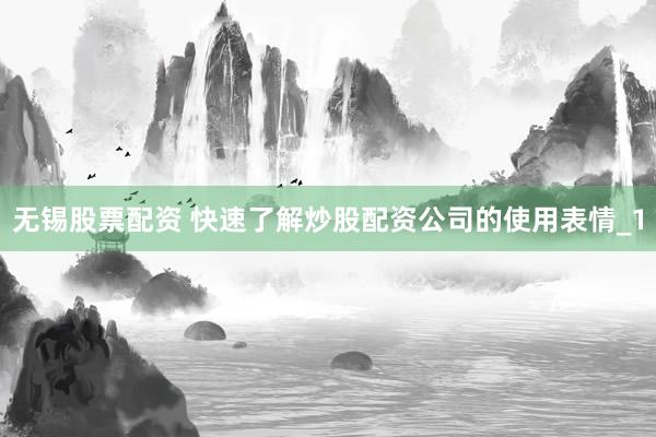 无锡股票配资 快速了解炒股配资公司的使用表情_1